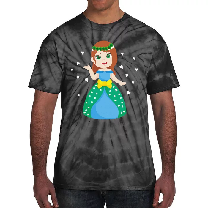 Saint Patrick's Day Holiday Cute Graphic Irish Princess Gift Tie-Dye T-Shirt