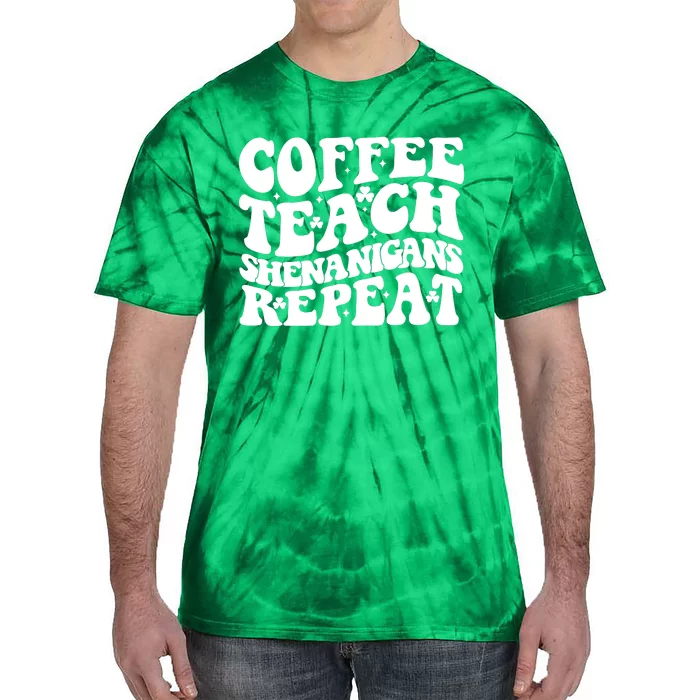 St Patricks Day Teachers Design For Teacher Who Loves Coffee Tie-Dye T-Shirt