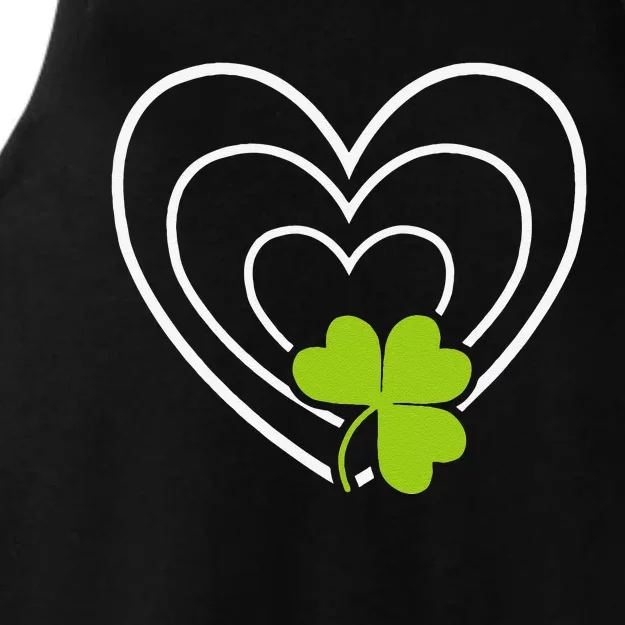 Saint Patrick's Day Green Heart Lucky Charmss Paddy's Day Ladies Tri-Blend Wicking Tank