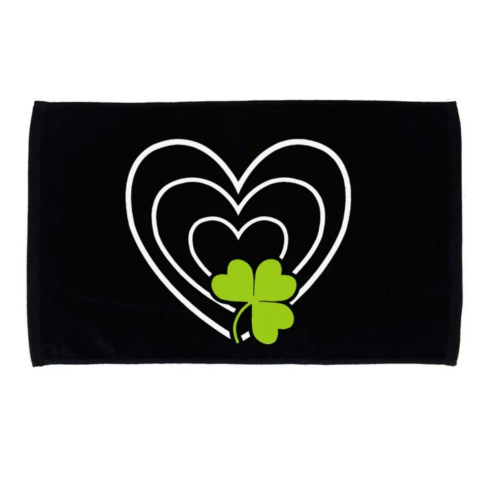 Saint Patrick's Day Green Heart Lucky Charmss Paddy's Day Microfiber Hand Towel