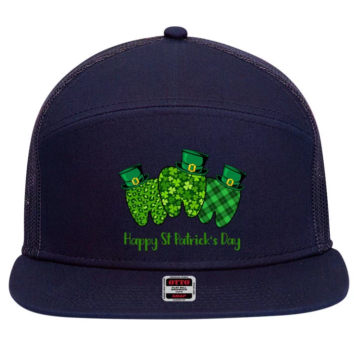 St Patrick's Day Dental Assistant Tooth Dentist Gift Meaningful Gift 7 Panel Mesh Trucker Snapback Hat