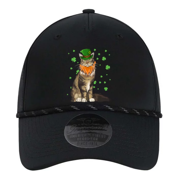 St Patricks Day Maine Coon Cat Shamrock Gift Performance The Dyno Cap