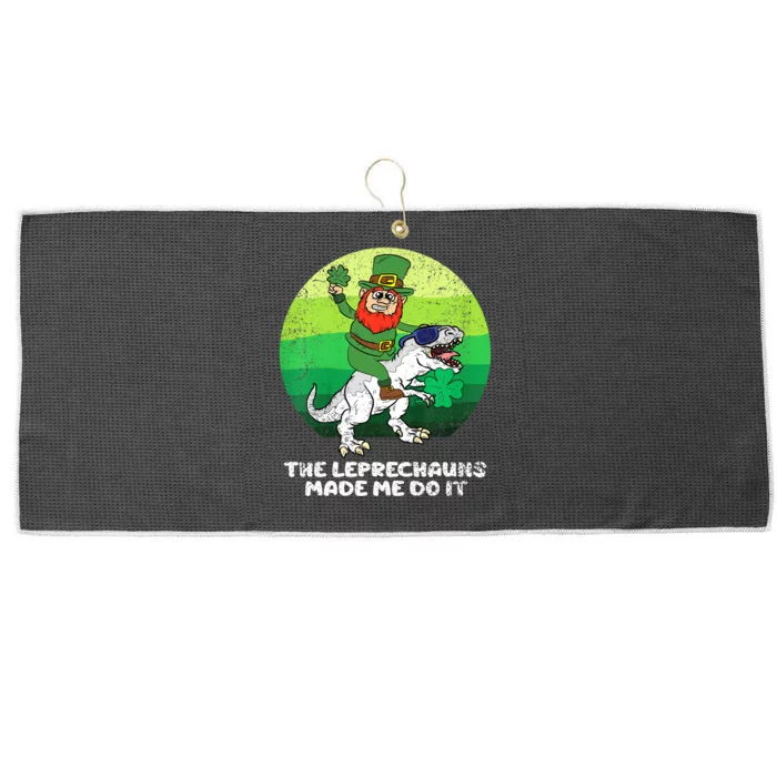 St Patricks Day The Leprechauns Made Me Do It Large Microfiber Waffle Golf Towel