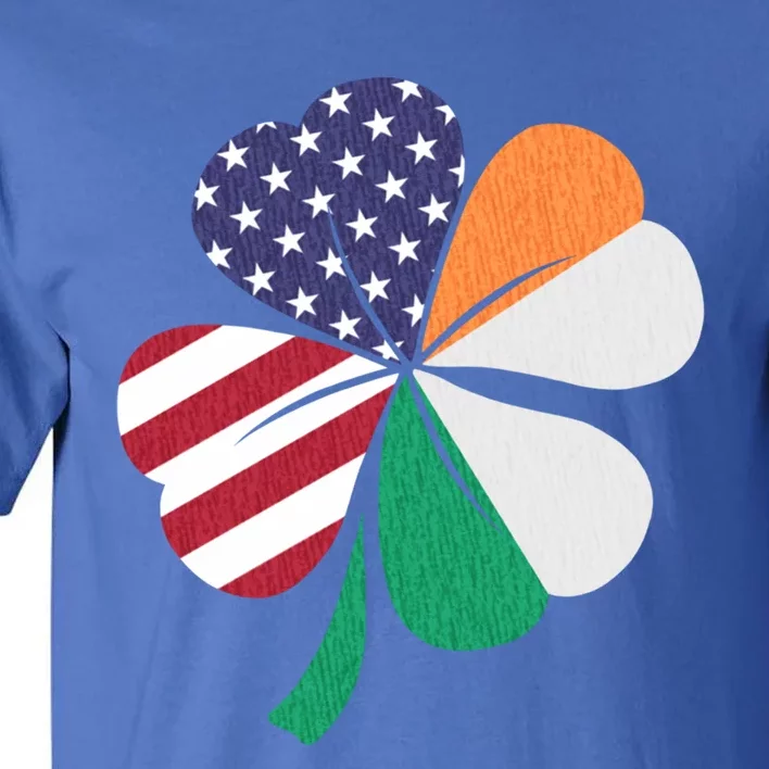 St Patricks Day Irish American Flag Shamrock Patriotic Gift Funny Gift Tall T-Shirt