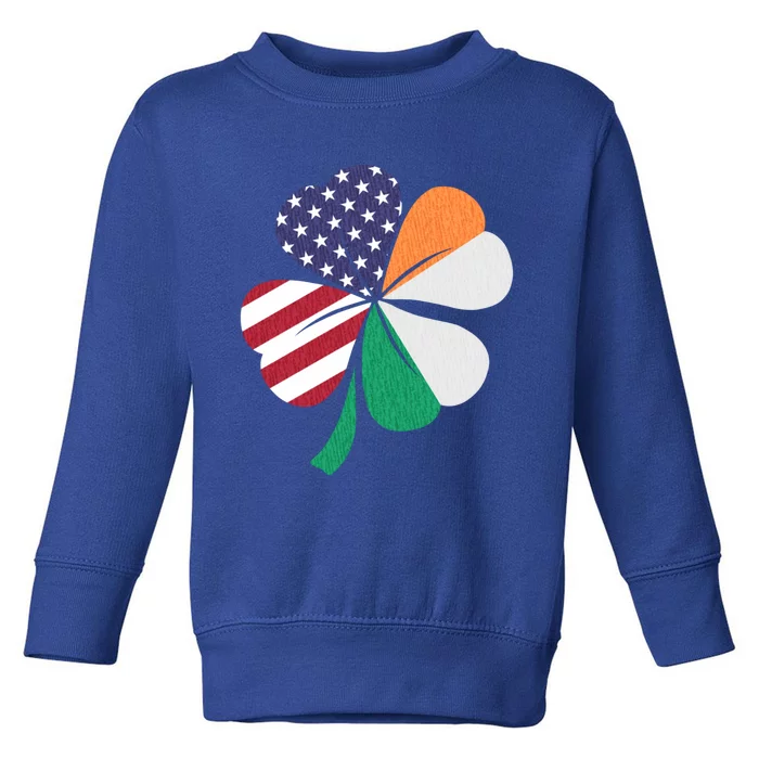 St Patricks Day Irish American Flag Shamrock Patriotic Gift Funny Gift Toddler Sweatshirt