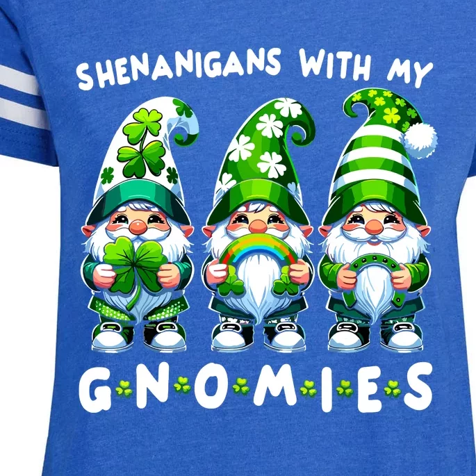 St Patricks Day Shenanigans With My Gnomies Enza Ladies Jersey Football T-Shirt