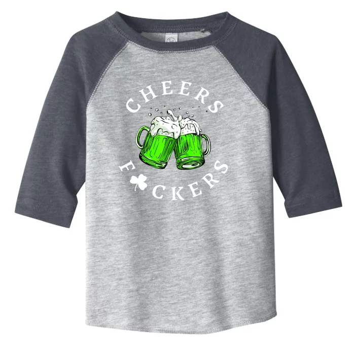 St Patricks Day Cheers Fckers Beer Drinking Funny Gift Toddler Fine Jersey T-Shirt