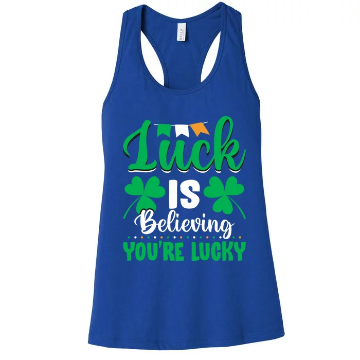 St Patricks Day Believing Cool Gift Women's Racerback Tank