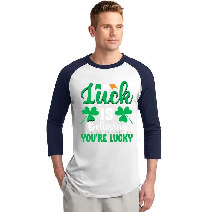 St Patricks Day Believing Cool Gift Baseball Sleeve Shirt