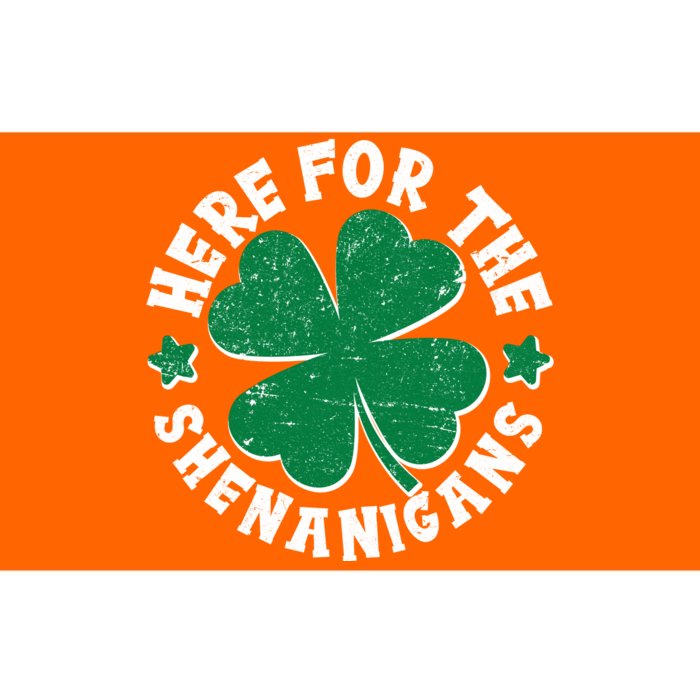 St Patricks Day Here For The Shenanigans Lucky Shamrock Clover Bumper Sticker