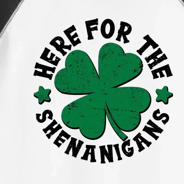 St Patricks Day Here For The Shenanigans Lucky Shamrock Clover Toddler Fine Jersey T-Shirt