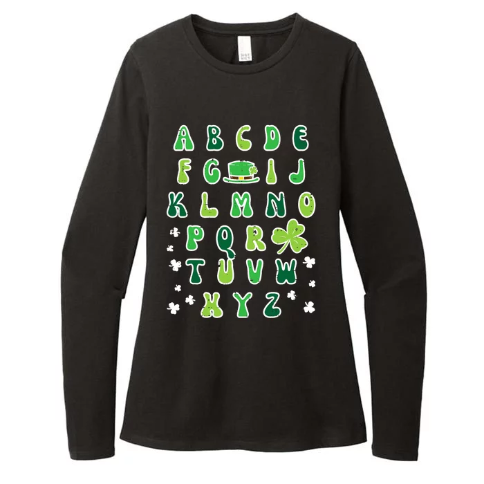 St Patricks Day ABC Alphabet Saint Pattys Paddys Teacher Womens CVC Long Sleeve Shirt