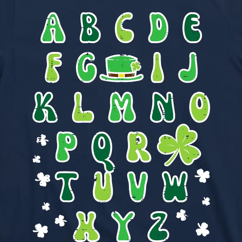 St Patricks Day ABC Alphabet Saint Pattys Paddys Teacher T-Shirt