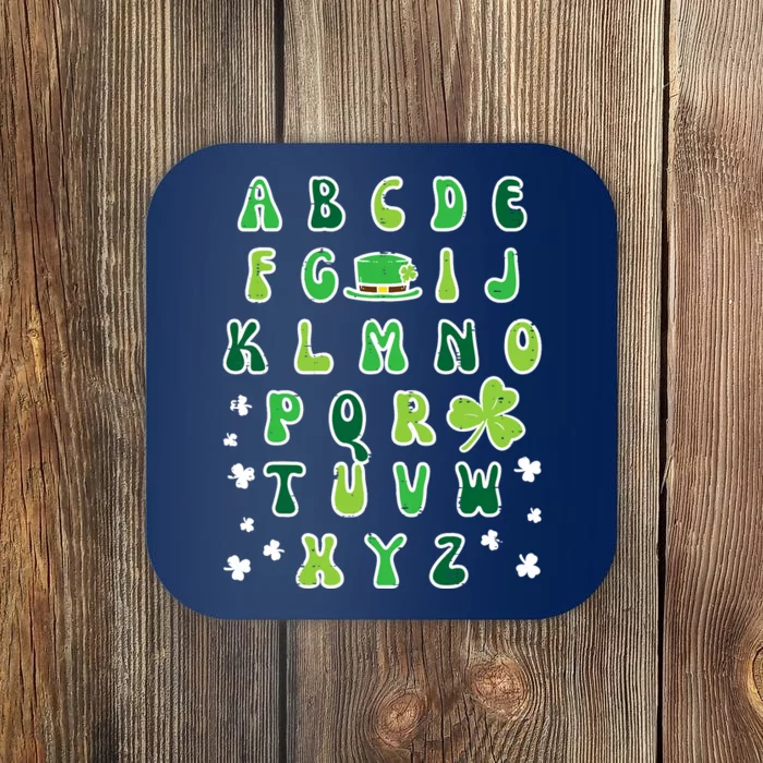 St Patricks Day ABC Alphabet Saint Pattys Paddys Teacher Coaster