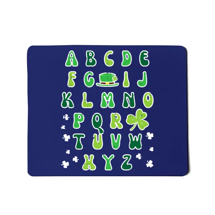 St Patricks Day ABC Alphabet Saint Pattys Paddys Teacher Mousepad