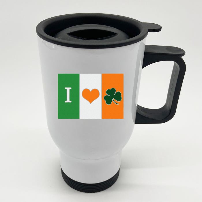 Saint Patrick's Day I Love Ireland Lucky Charmss Paddy's Day Front & Back Stainless Steel Travel Mug