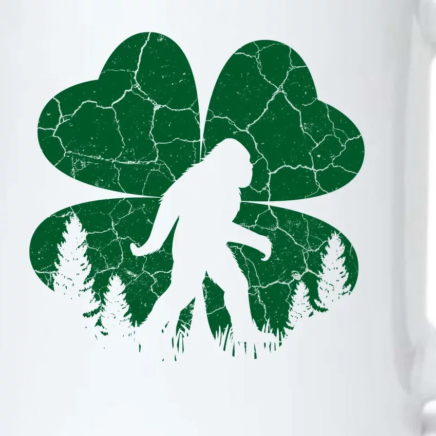 St Patricks Day Bigfoot Sasquatch Irish Clover Black Color Changing Mug