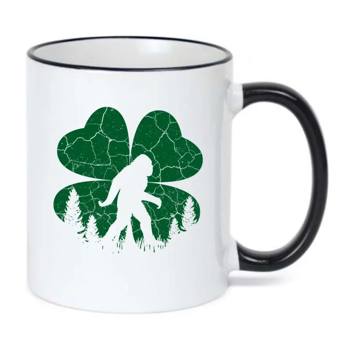 St Patricks Day Bigfoot Sasquatch Irish Clover Black Color Changing Mug