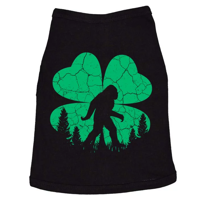 St Patricks Day Bigfoot Sasquatch Irish Clover Doggie Tank