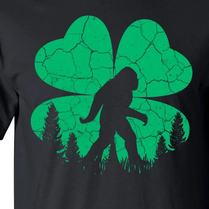 St Patricks Day Bigfoot Sasquatch Irish Clover Tall T-Shirt