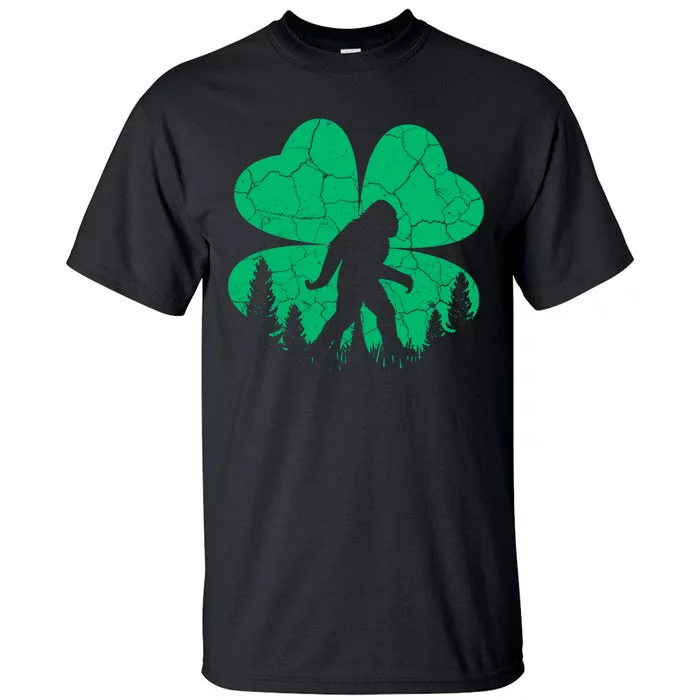 St Patricks Day Bigfoot Sasquatch Irish Clover Tall T-Shirt