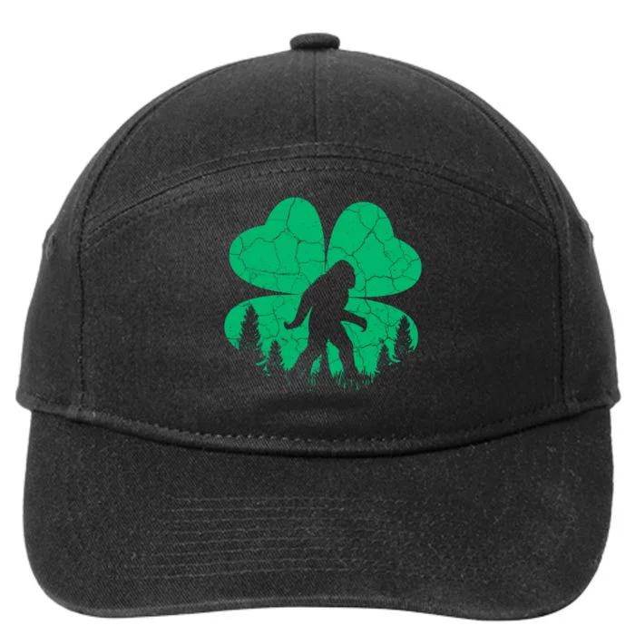 St Patricks Day Bigfoot Sasquatch Irish Clover 7-Panel Snapback Hat