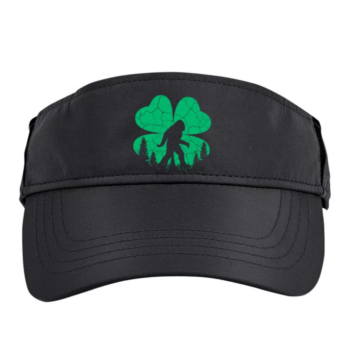 St Patricks Day Bigfoot Sasquatch Irish Clover Adult Drive Performance Visor