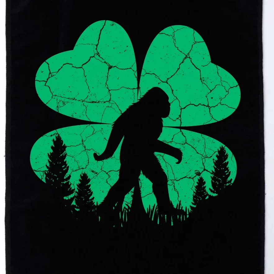 St Patricks Day Bigfoot Sasquatch Irish Clover Platinum Collection Golf Towel