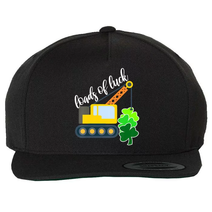 Saint Patricks Day Truck Funny Loads Of Luck Shamrock Gift Wool Snapback Cap