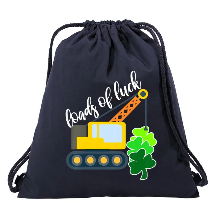 Saint Patricks Day Truck Funny Loads Of Luck Shamrock Gift Drawstring Bag