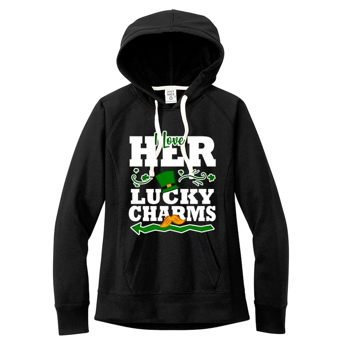 St Patricks Day Couples Love Her Lucky Funny Husband Gift Women's Fleece Hoodie