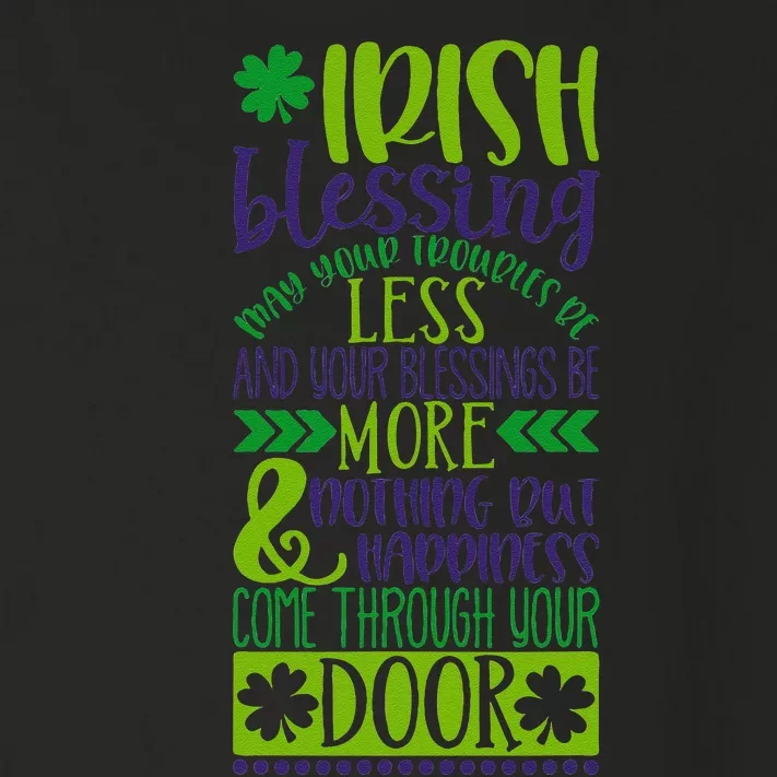 Saint Patrick's Day Irish Blessing Lucky Charmss Paddy's Day Toddler Long Sleeve Shirt