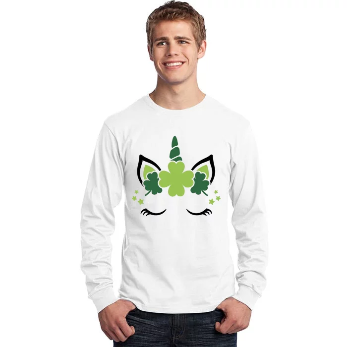 St Patrick's Day Clover Lucky Unicorn Tall Long Sleeve T-Shirt