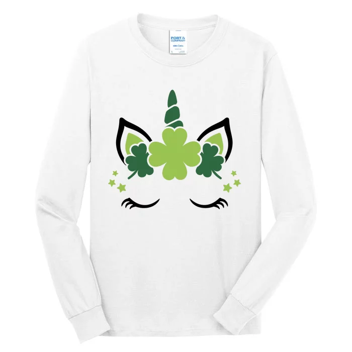 St Patrick's Day Clover Lucky Unicorn Tall Long Sleeve T-Shirt