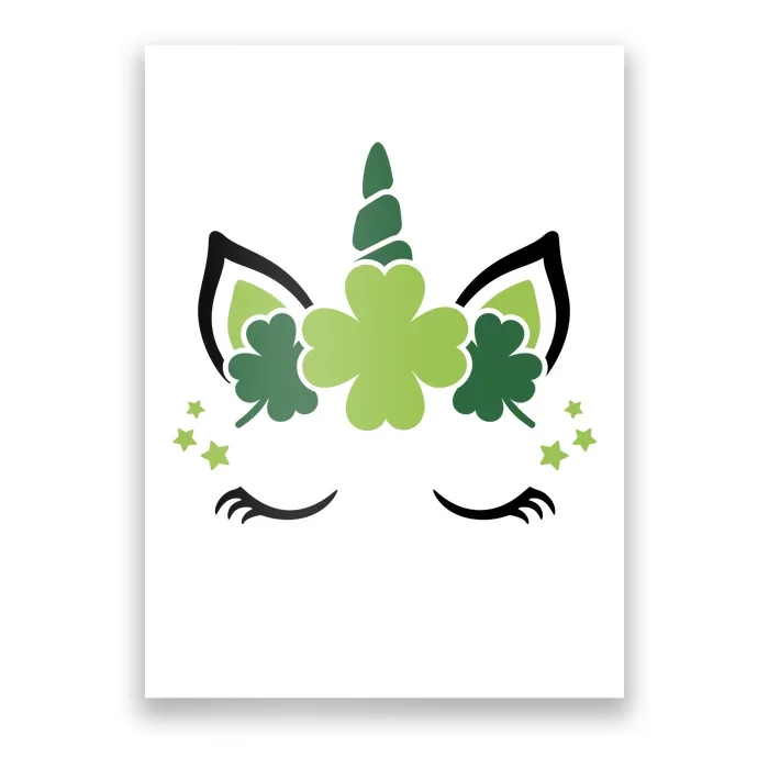 St Patrick's Day Clover Lucky Unicorn Poster