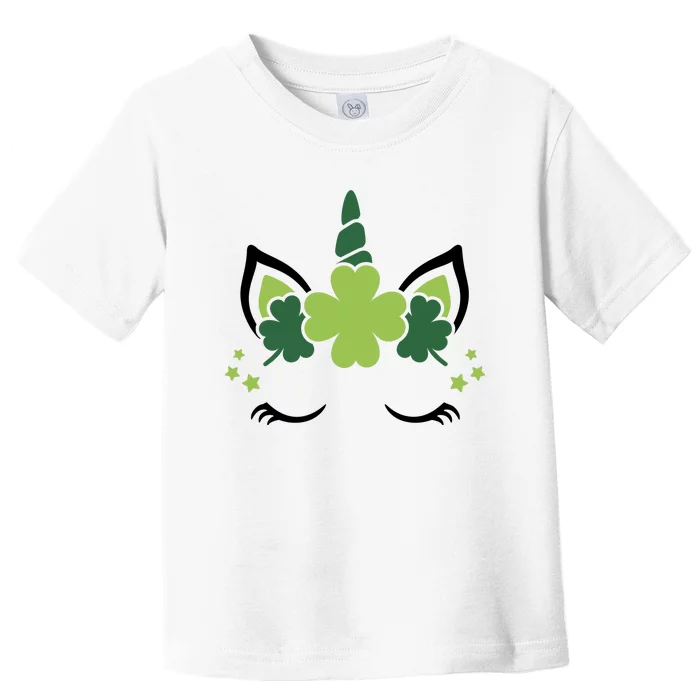 St Patrick's Day Clover Lucky Unicorn Toddler T-Shirt