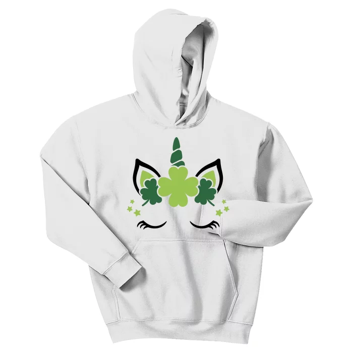 St Patrick's Day Clover Lucky Unicorn Kids Hoodie