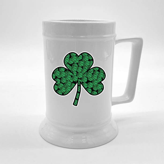 St Patrick's Day March 17 2022 Basketball Shamrock Great Gift Front & Back Beer Stein