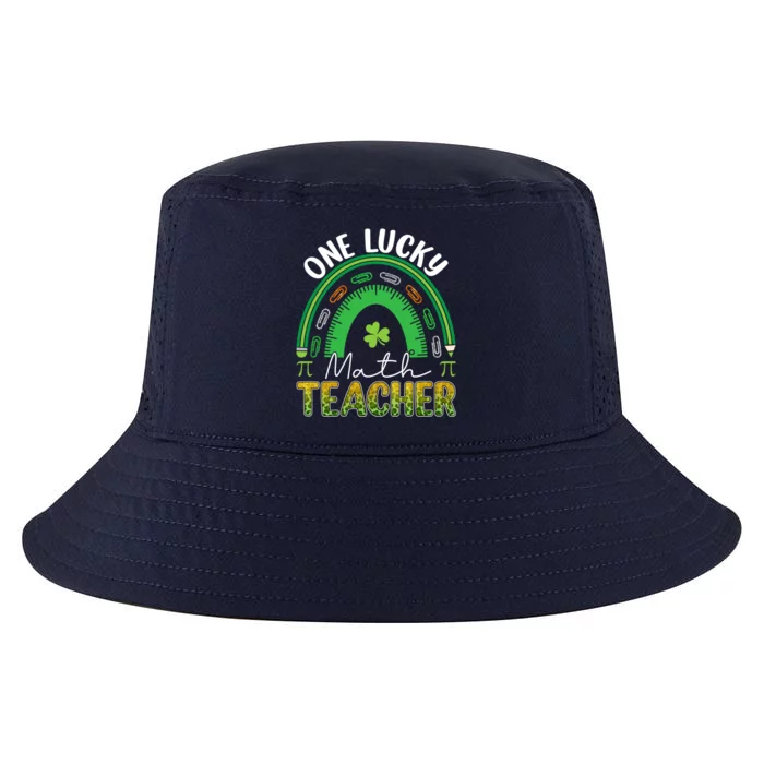 Saint Patricks Day Teacher One Lucky Math Teacher Rainbow Great Gift Cool Comfort Performance Bucket Hat