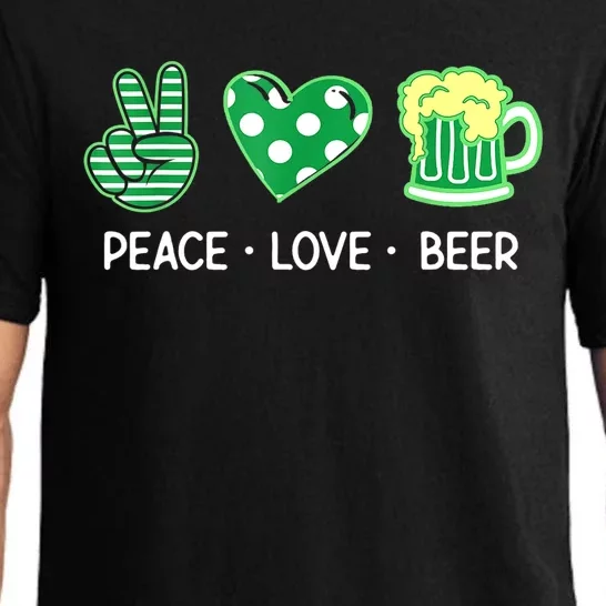 St. PatrickS Day Peace Love Beer Drinking Irish Pub Gift Pajama Set