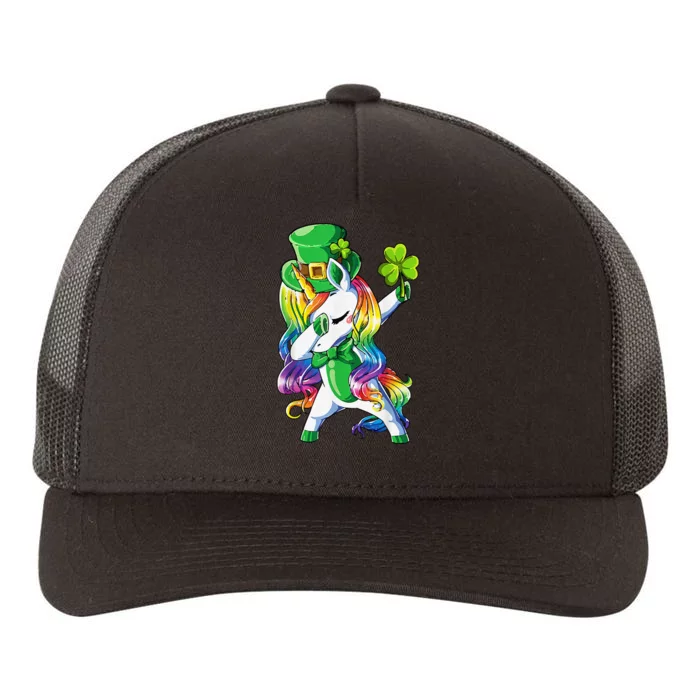 St Patricks Day Dabbing Unicorn Leprechaun Lepricorn Yupoong Adult 5-Panel Trucker Hat