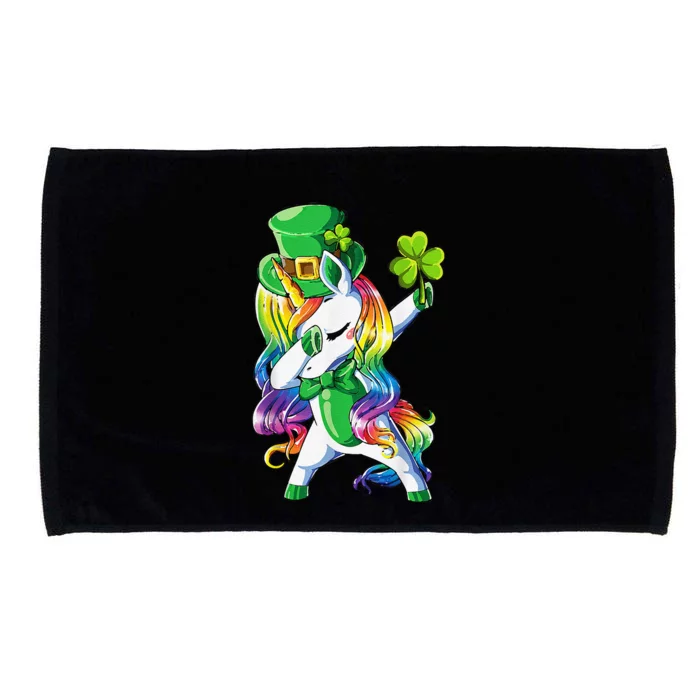 St Patricks Day Dabbing Unicorn Leprechaun Lepricorn Microfiber Hand Towel