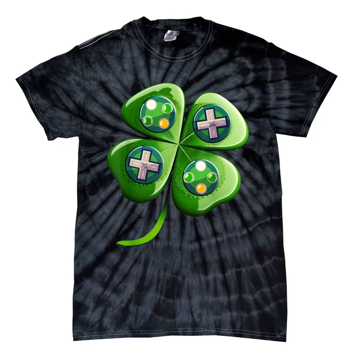 St Patricks Day Shamrock Video Gamer Gaming s Boys Tie-Dye T-Shirt