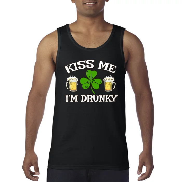 St Paddys Day Kis Me I'm Drunky Funny Drinking Irish Tank Top