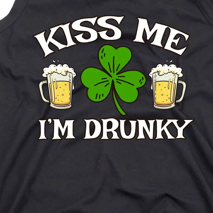 St Paddys Day Kis Me I'm Drunky Funny Drinking Irish Tank Top