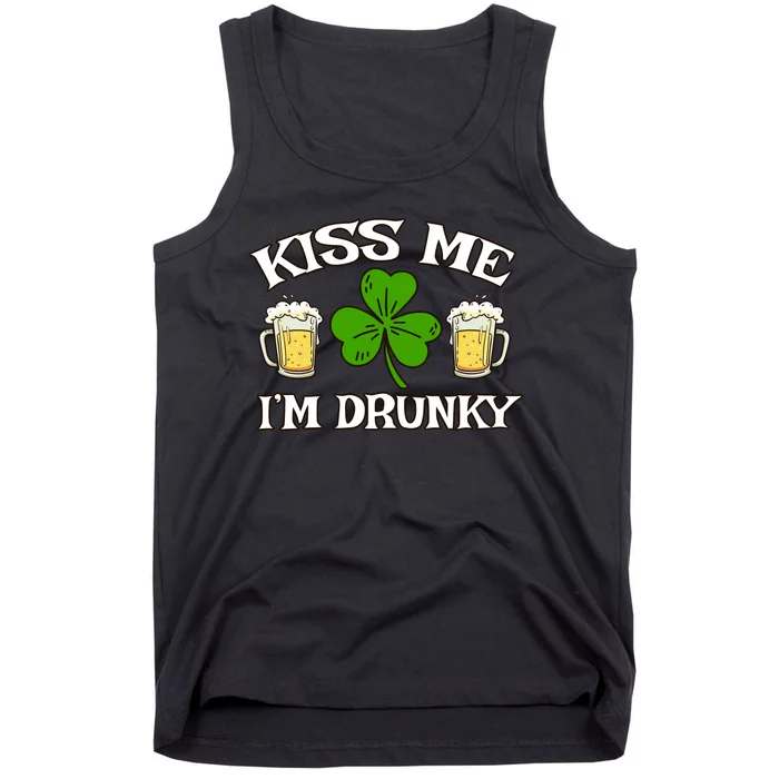 St Paddys Day Kis Me I'm Drunky Funny Drinking Irish Tank Top