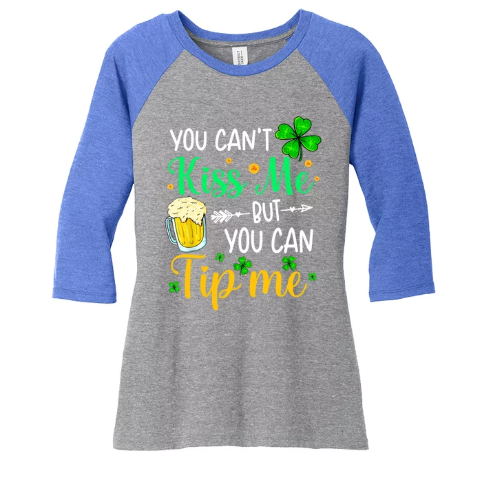 St Patrick's Day Lucky Shamrock Waitress Bartender Waiter Cute Gift Women's Tri-Blend 3/4-Sleeve Raglan Shirt