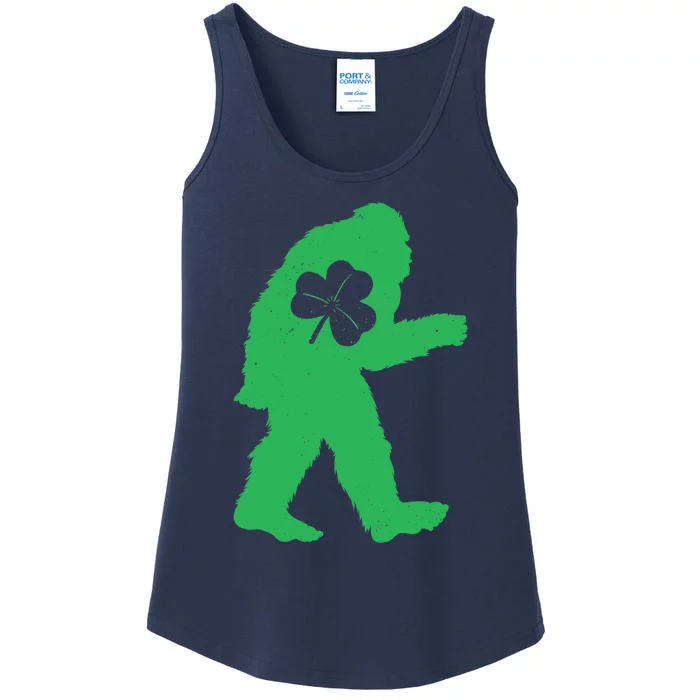 St Patricks Day Bigfoot Irish Sasquatch Saint Paddy's Ladies Essential Tank