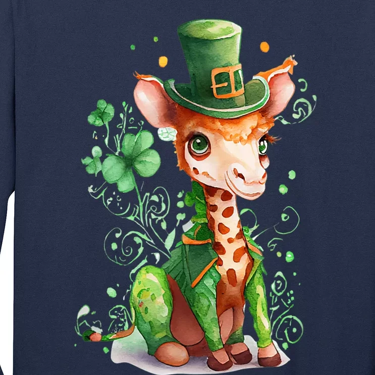 St Patrick's Day Irish Funny Giraffe Saint Patrick's Day Long Sleeve Shirt