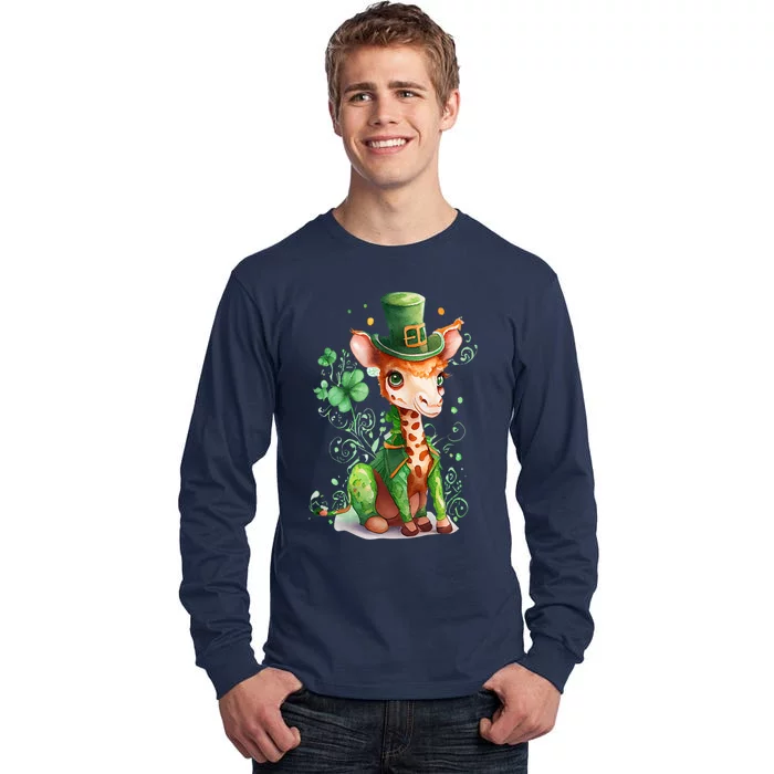 St Patrick's Day Irish Funny Giraffe Saint Patrick's Day Tall Long Sleeve T-Shirt